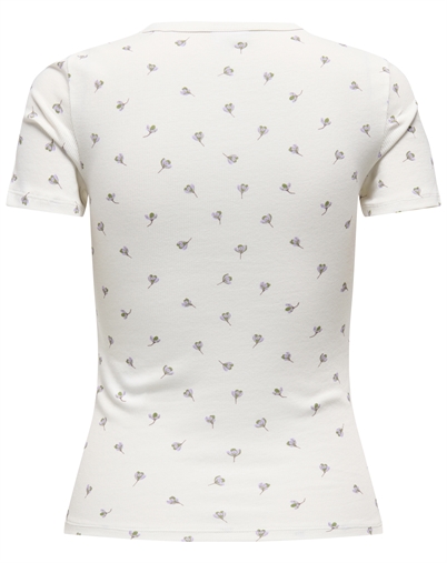 JDY - JDYLucky O-Neck T-Shirt - Cloud Dancer/Poppy Flow